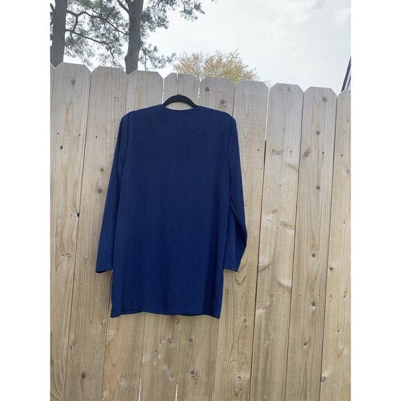 S.G Sport Collections Long Sleeve Blue Single Button V-Neck Blazer Size S Jacket - Picture 4 of 6